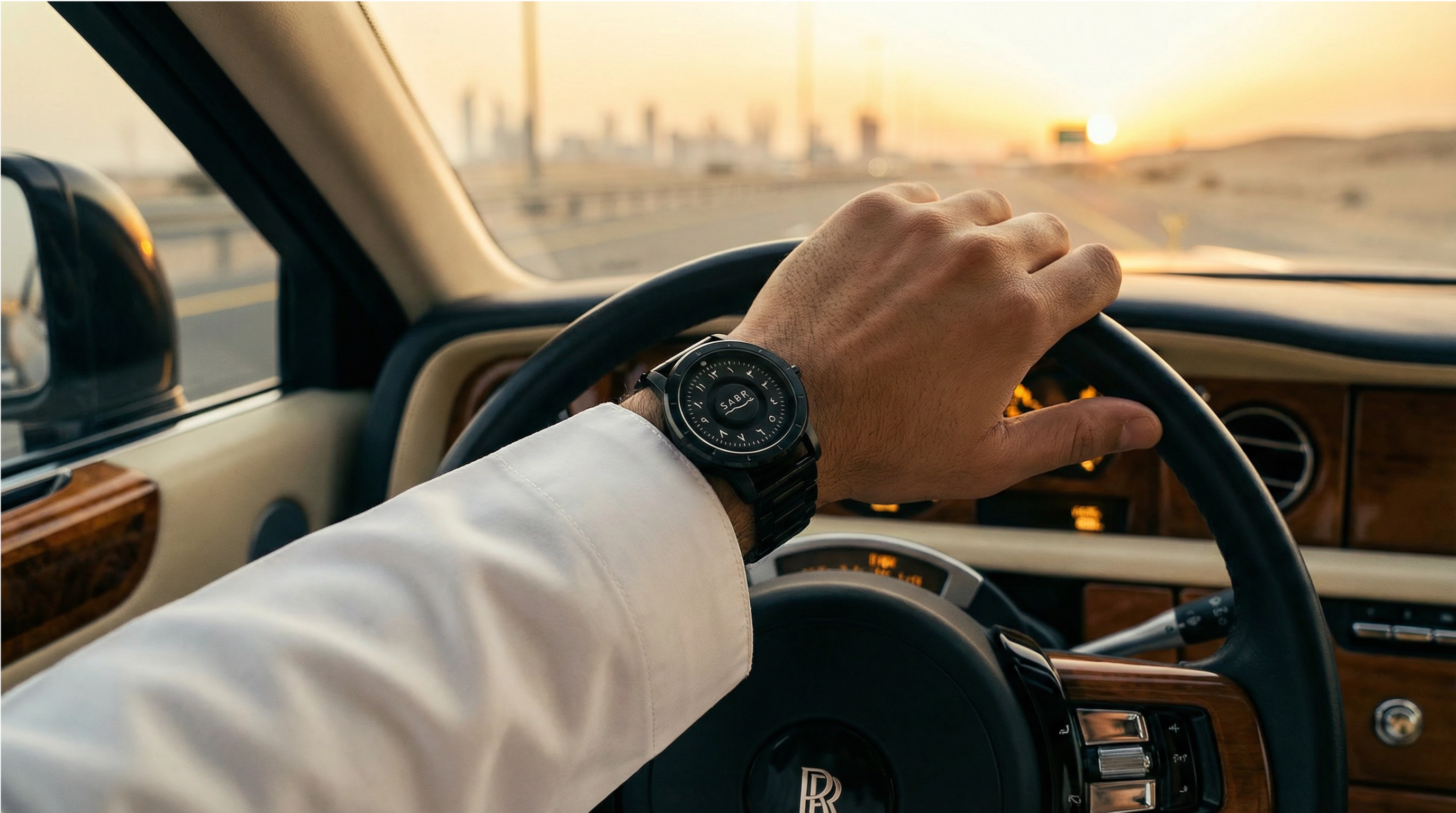 sabr arabic numeral watch in the car